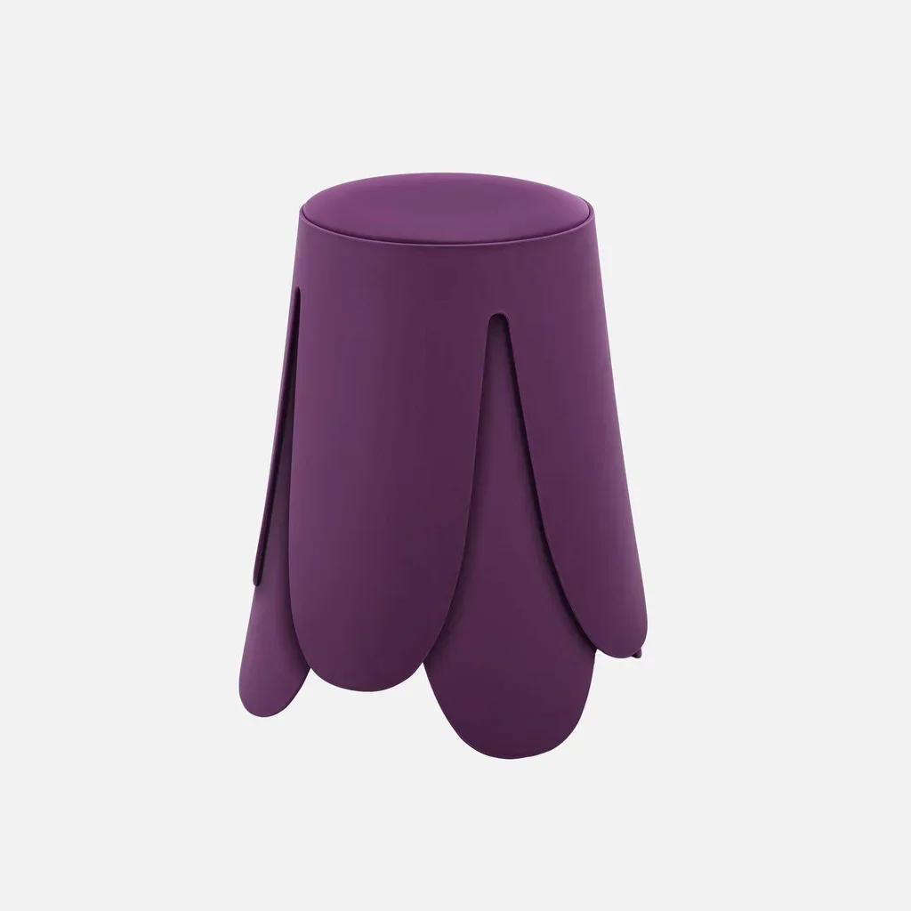 Lot de 2 tabourets design Niki cuir synthétique rose empilables