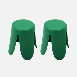 Tabourets design Niki cuir synthétique rose empilables lot de 2