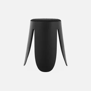 Lot de 2 tabourets Niki bouclette texturée noirs superposables design contemporain