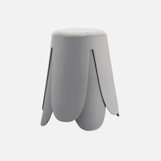 Lot 2 tabourets superposables bouclette texturée Niki noir
