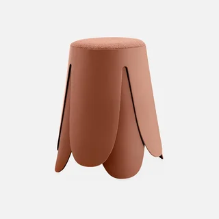 Lot de 2 tabourets Niki superposables bouclette texturée noir design contemporain