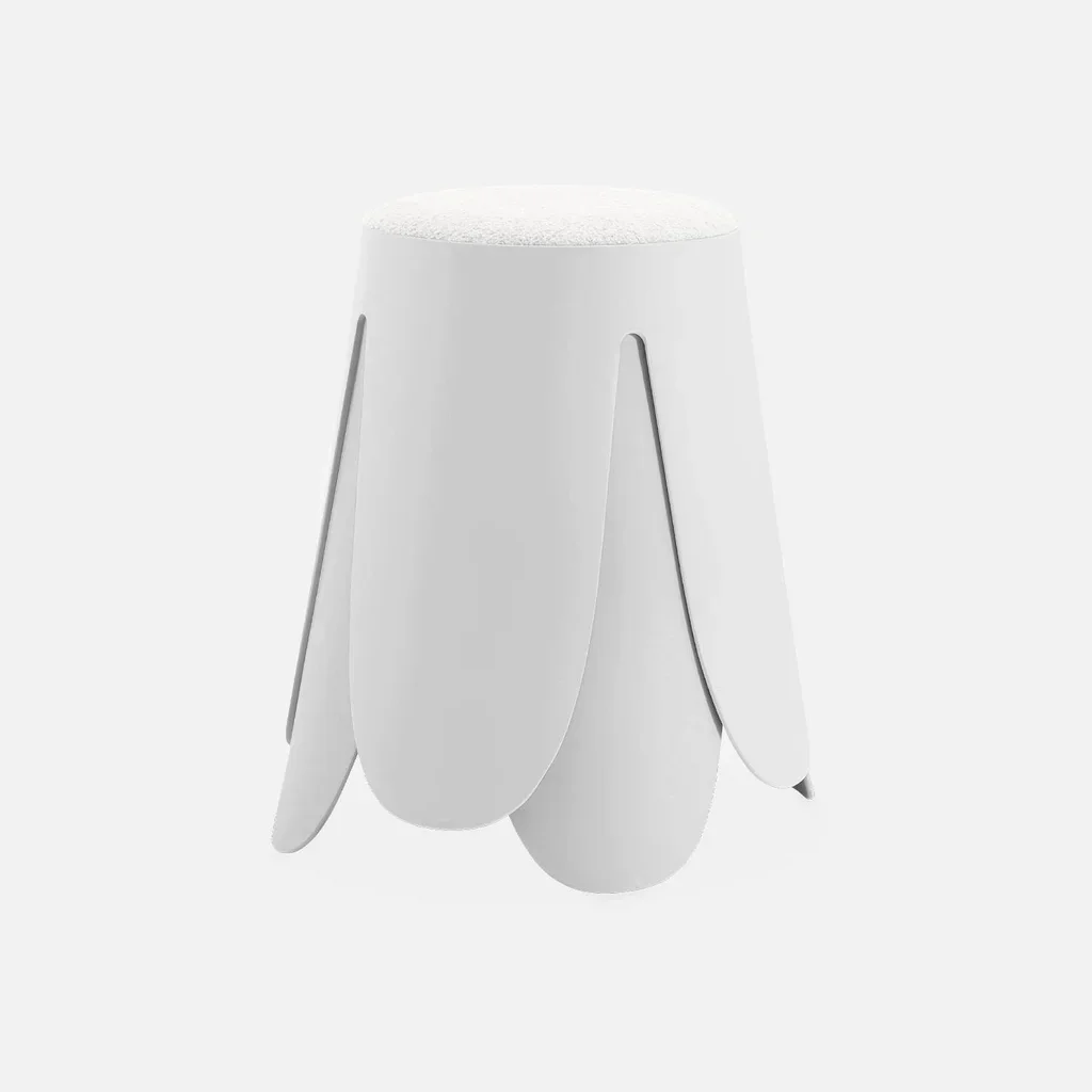Lot de 2 tabourets Niki bouclette texturée noirs design contemporain