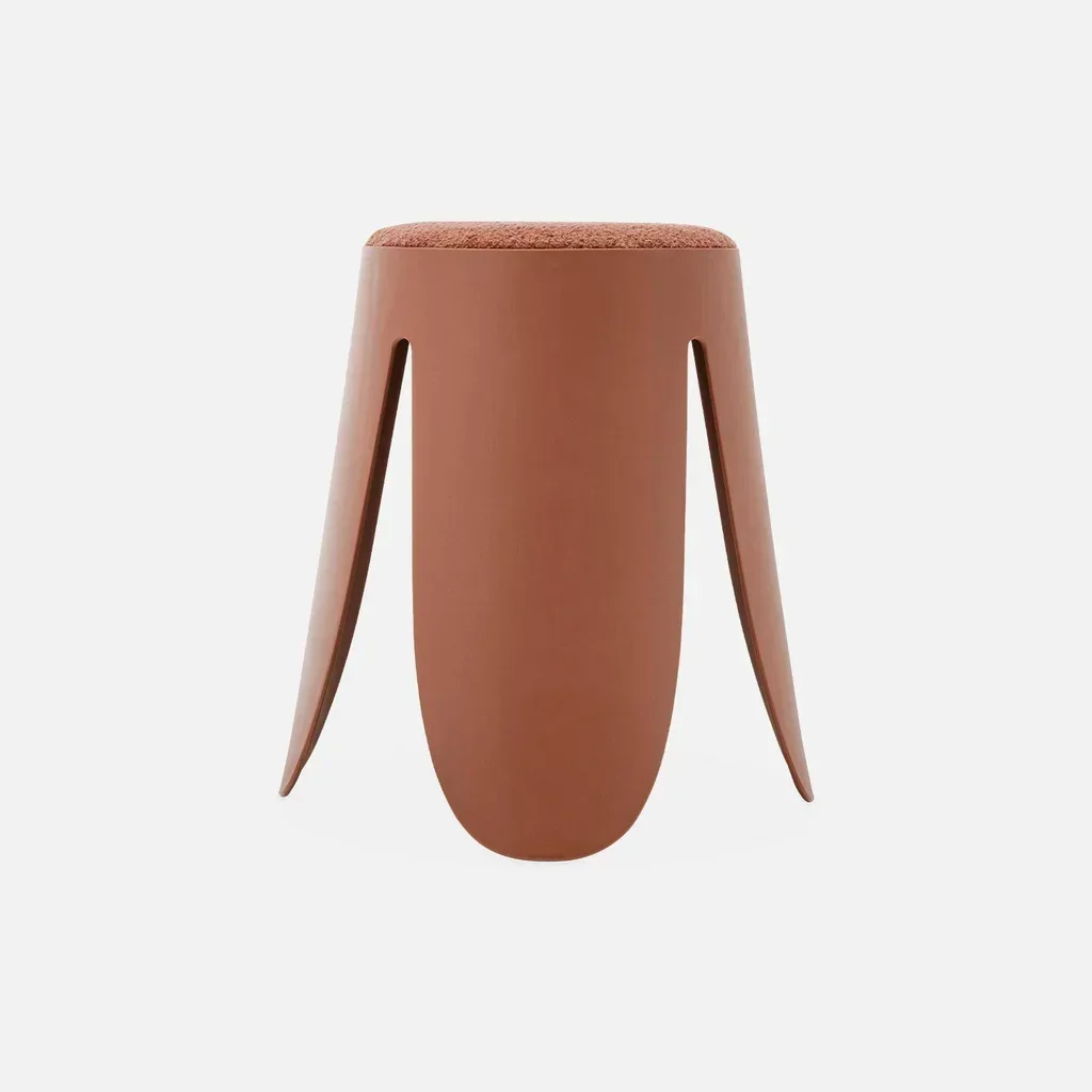 Lot de 2 tabourets Niki superposables bouclette texturée noir design contemporain