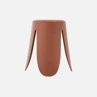 Lot de 2 tabourets Niki superposables bouclette texturée noir design contemporain