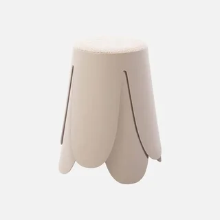 Lot de 2 tabourets superposables en bouclette texturée Niki - Noir