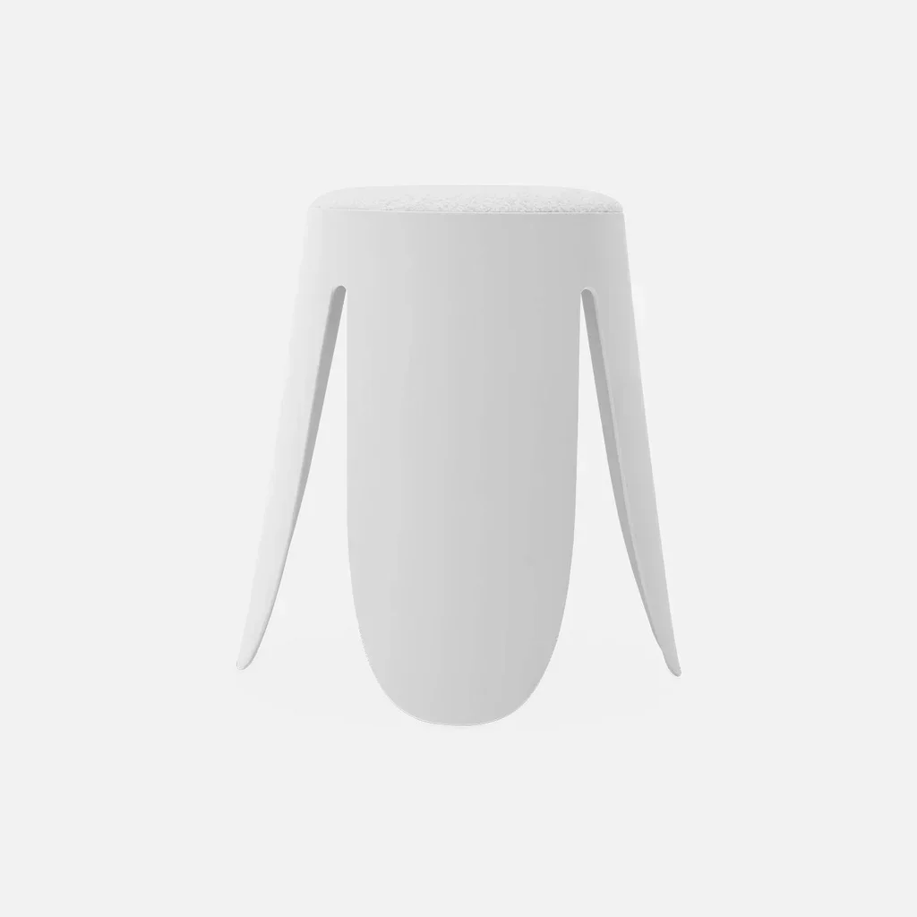 Lot de 2 tabourets Niki bouclette texturée noirs design contemporain
