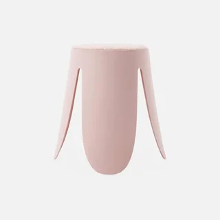 Lot de 2 tabourets superposables Niki bouclette texturée noir design floral contemporain
