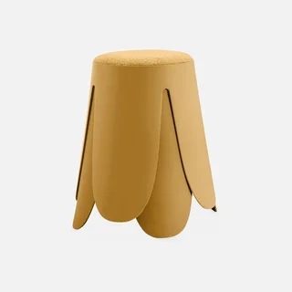 2 tabourets superposables bouclette texturée noir Niki 46cm