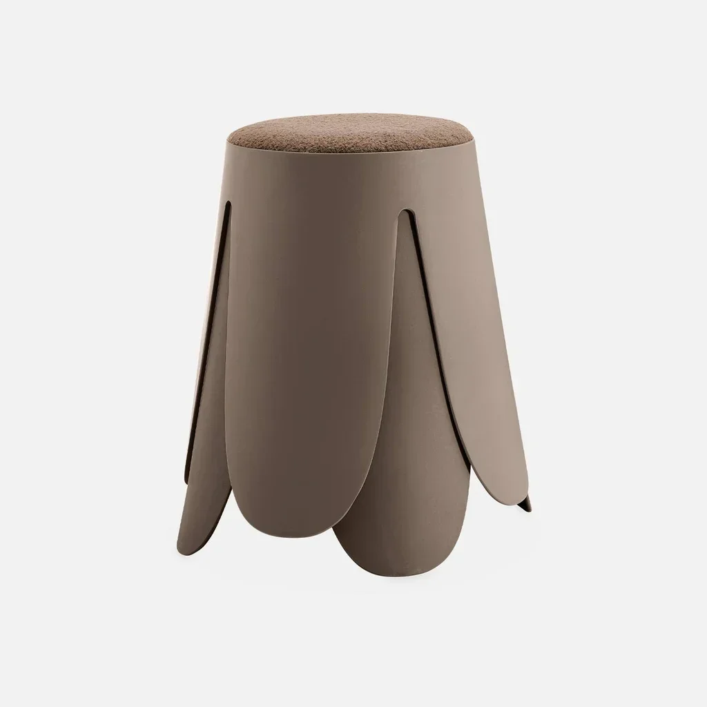 Lot de 2 tabourets design bouclette texturée Niki noir