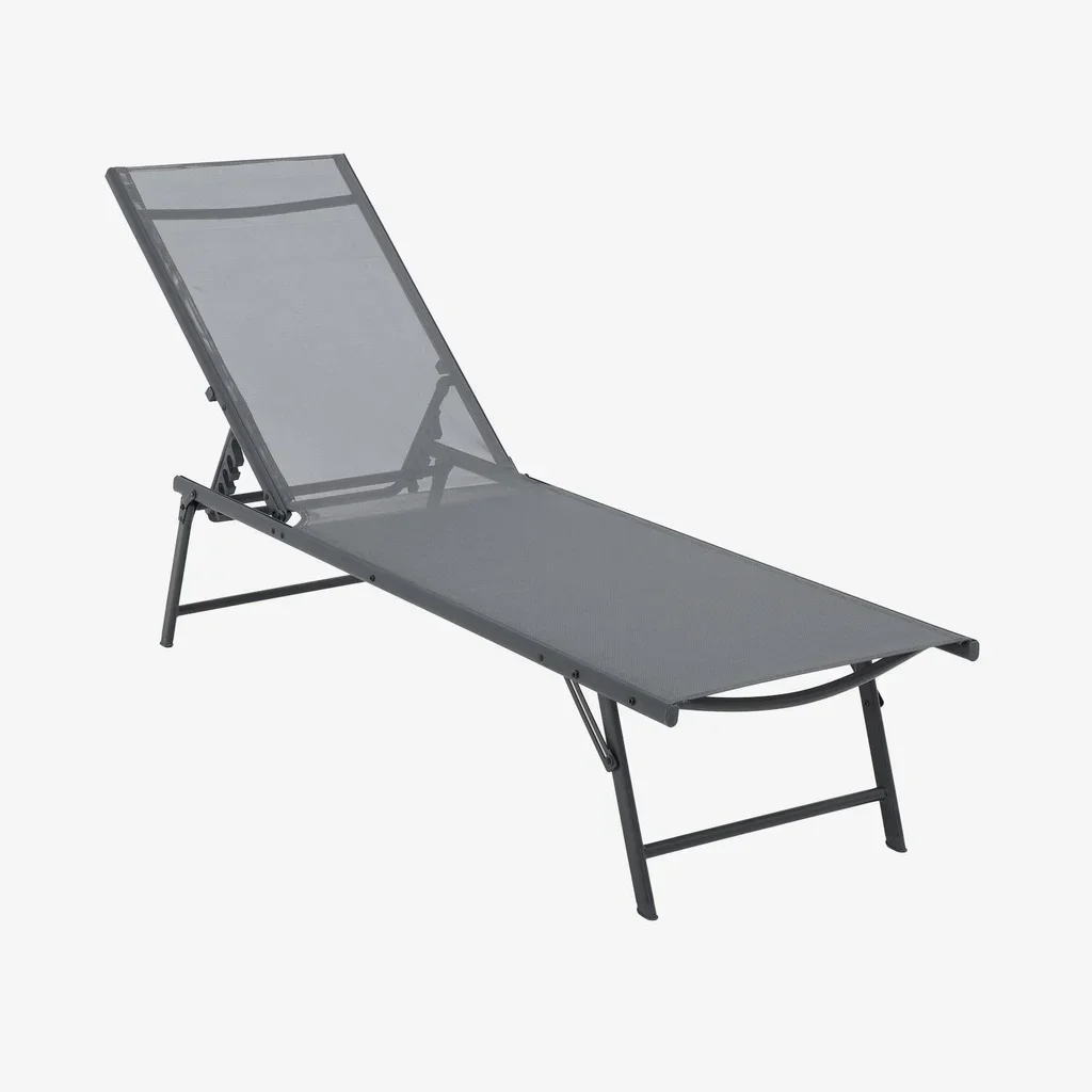 Lot de 2 transats acier textilène dossier réglable 4 positions jardin terrasse