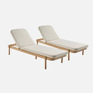 2er Set Akazienholz Gartenliege mehrere Positionen Punta Cana
