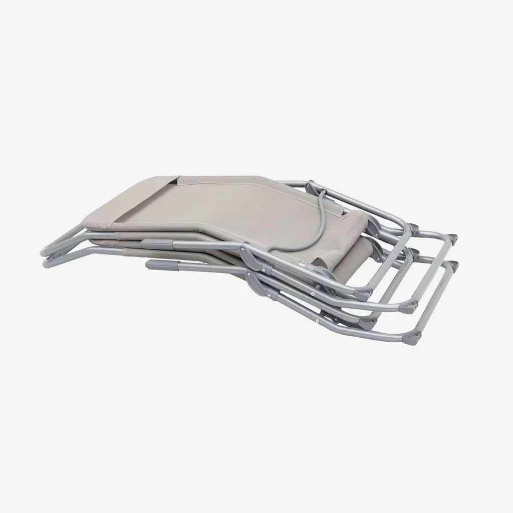 2 transats pliants acier inclinables double position jardin