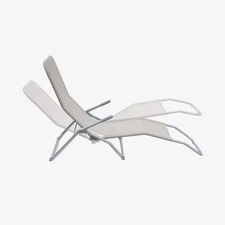 2 transats pliants acier inclinables double position jardin