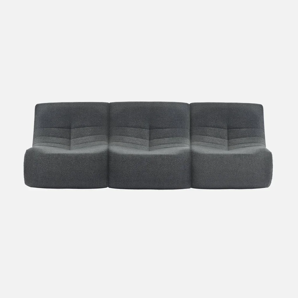 Lote 3 sillones modulares bouclé texturizado Sokol confort