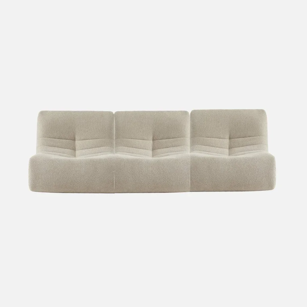 Set de 3 sillones modulares bouclé texturado 1 plaza confort