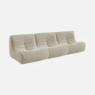 Set de 3 sillones modulares bouclé texturado 1 plaza confort