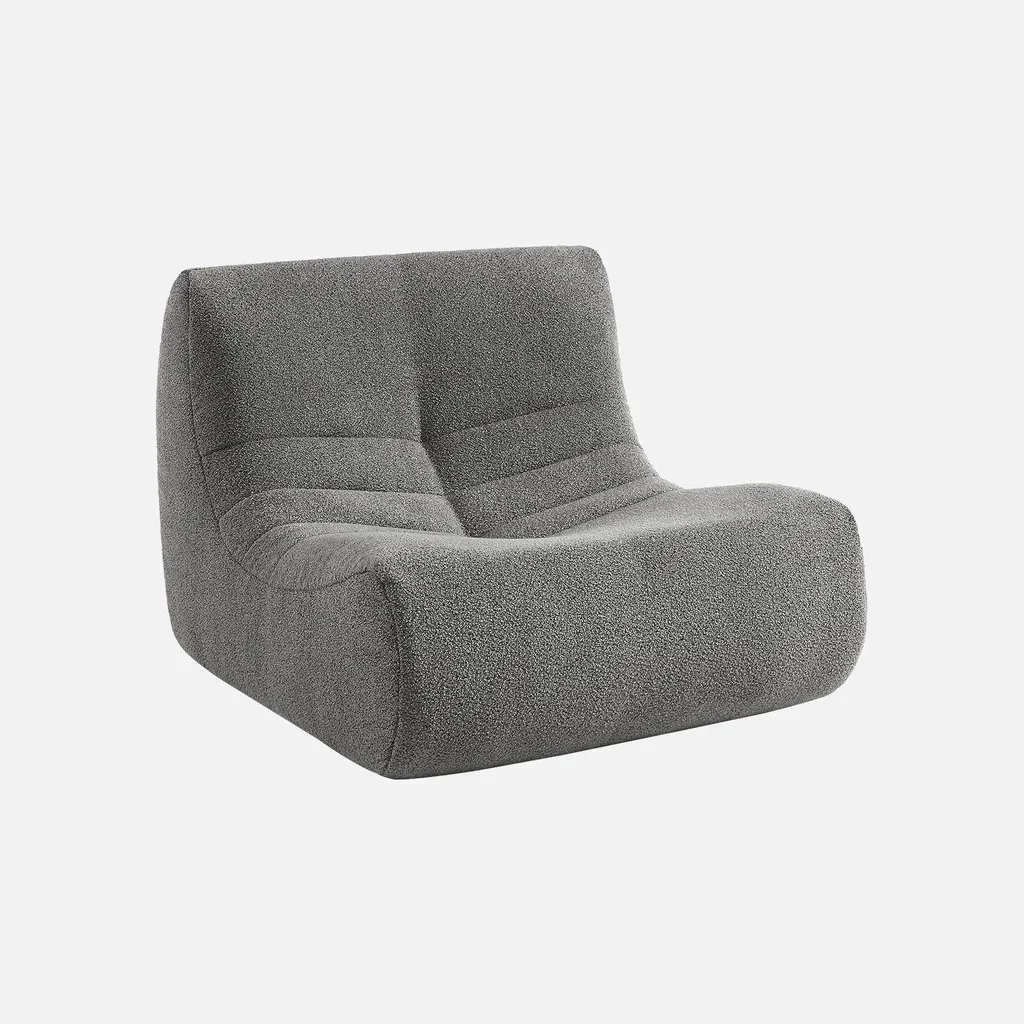 Set de 3 butacas modulares de bouclé texturizado para salón acogedor