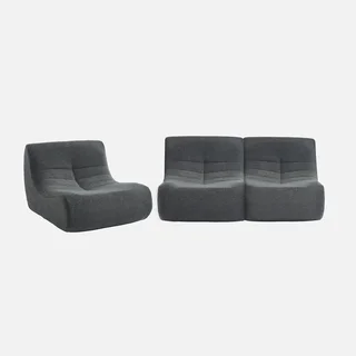 Lote 3 sillones modulares bouclé texturizado Sokol confort