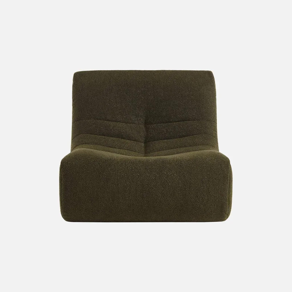 Set de 3 butacas modulares de tejido bouclé texturizado