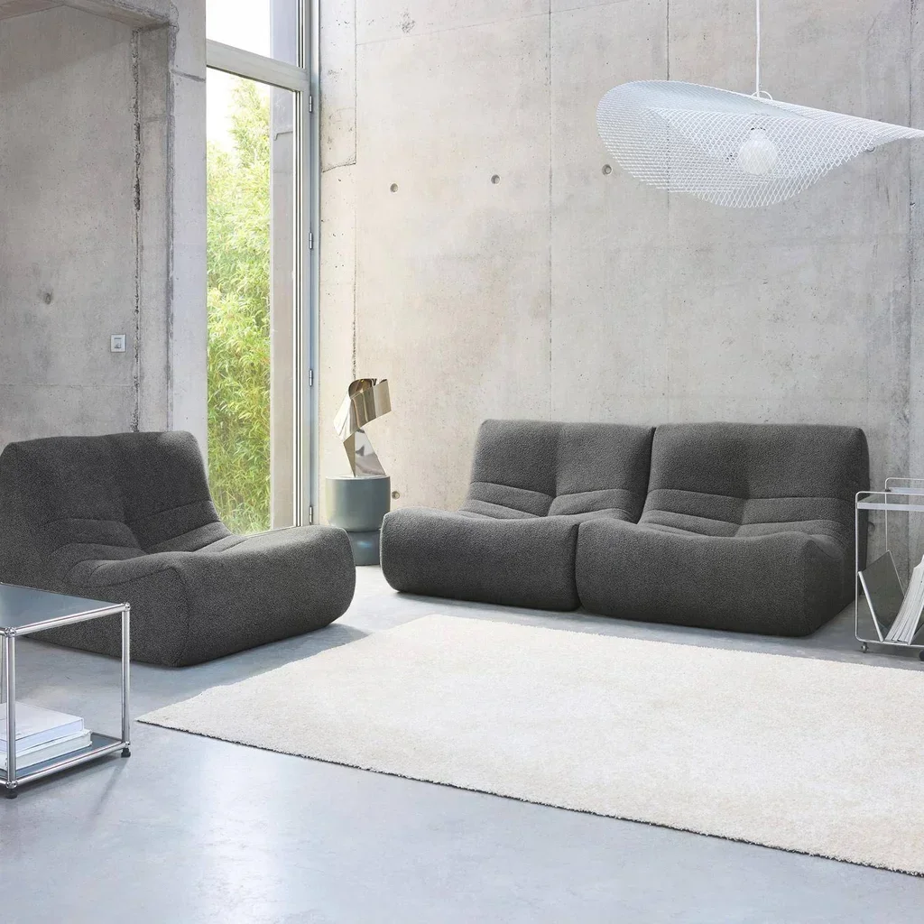 Lote 3 sillones modulares bouclé texturizado Sokol confort
