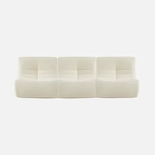 Set de 3 butacas modulares de bouclé texturizado para salón acogedor