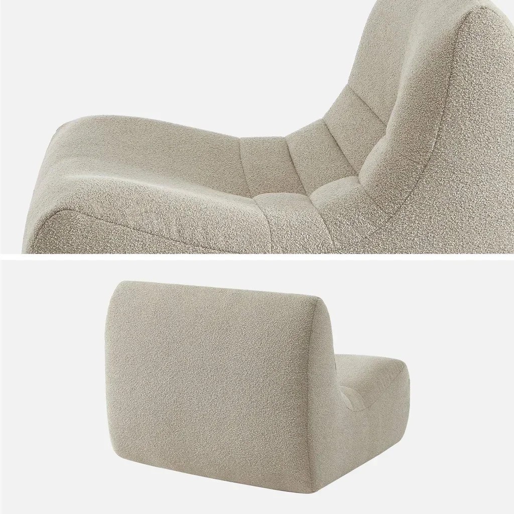 Set de 3 sillones modulares bouclé texturado 1 plaza confort