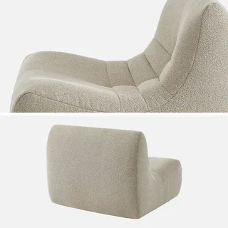 Set de 3 sillones modulares bouclé texturado 1 plaza confort