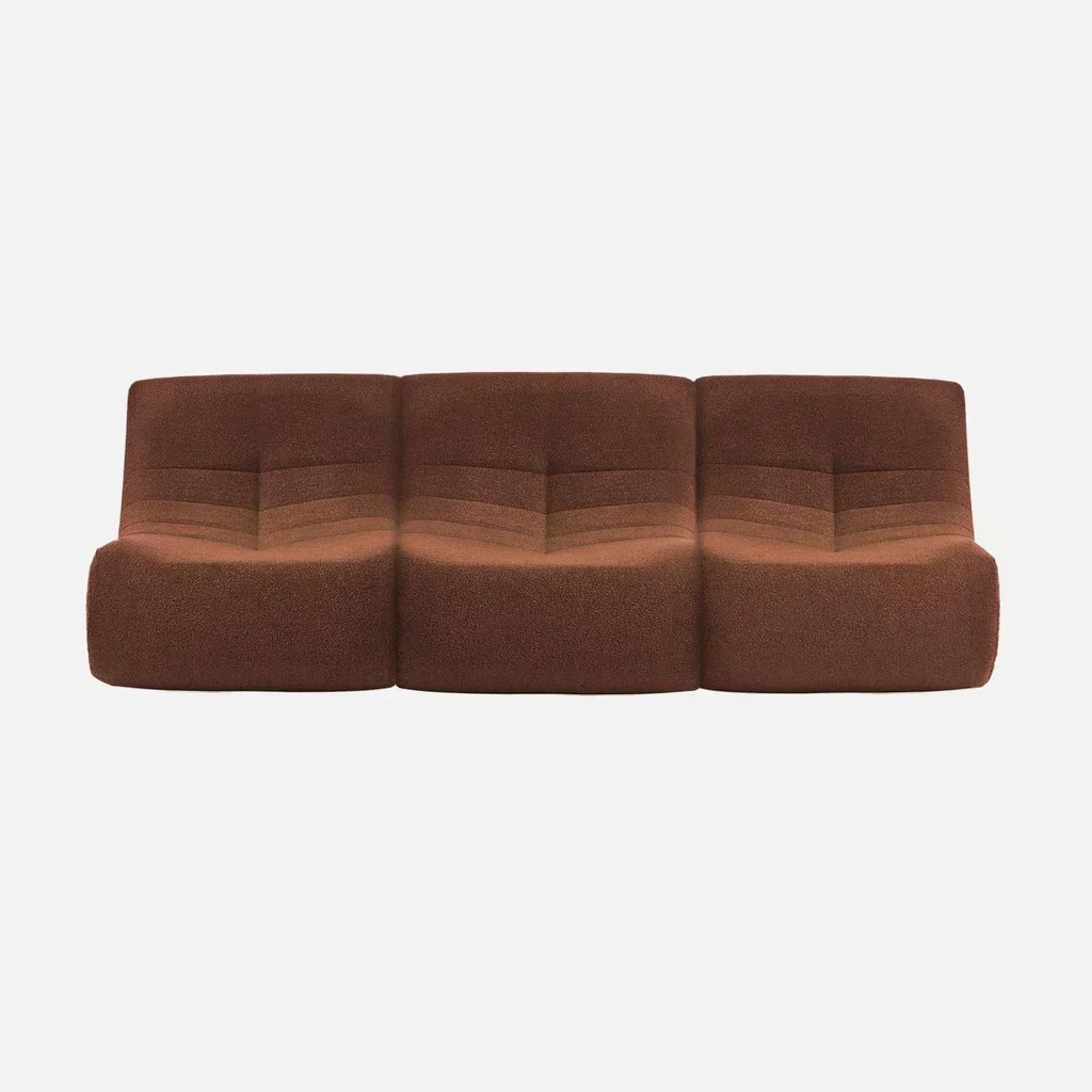 Set de 3 sillones modulares bouclé texturado 1 plaza confort