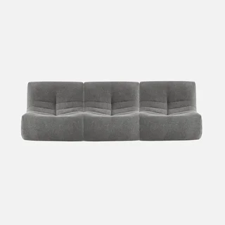 Set de 3 butacas modulares de bouclé texturizado para salón acogedor