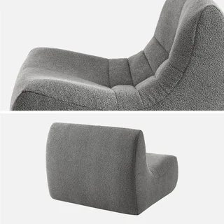 Set de 3 butacas modulares de bouclé texturizado para salón acogedor