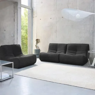 Lote 3 butacas modulares bouclé texturado 1 plaza relax