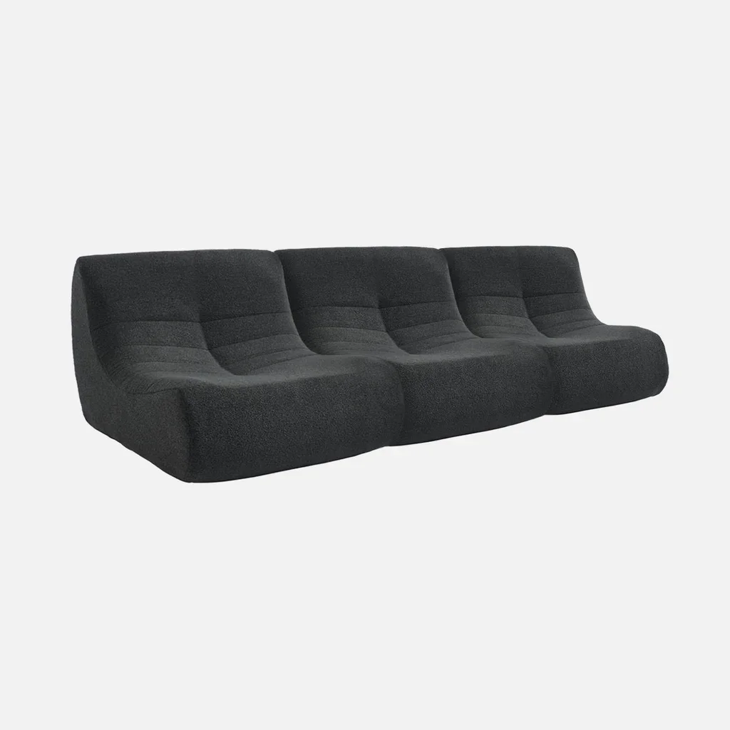 Lote 3 butacas modulares bouclé texturado 1 plaza relax