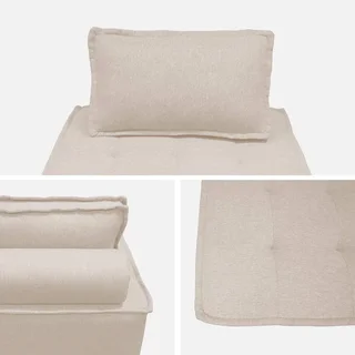 3er-Set modulare Stoffsessel gepolstert beige für Wohnzimmer