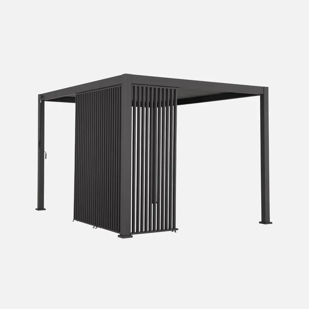 Lot 3 persiennes verticales pergola aluminium Triomphe 4x3 m
