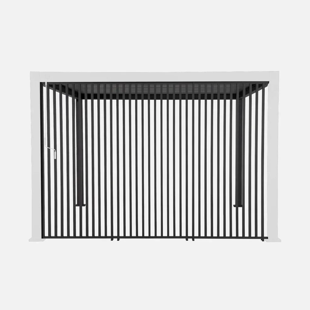 Lot 3 persiennes verticales pergola aluminium Triomphe 4x3 m