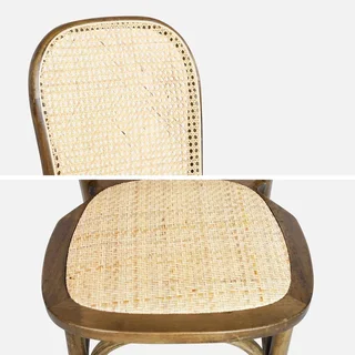 Lot 4 chaises anciennes bois cannage naturel vintage Montparnasse
