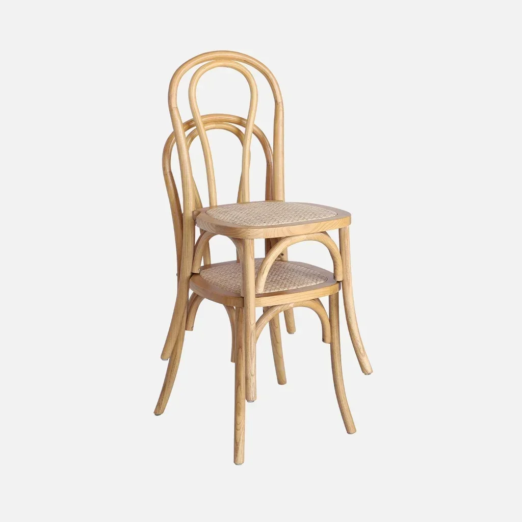 4 chaises vintage bois cannage naturel style bistrot Paris