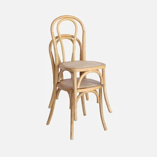 4 chaises vintage bois cannage naturel style bistrot Paris