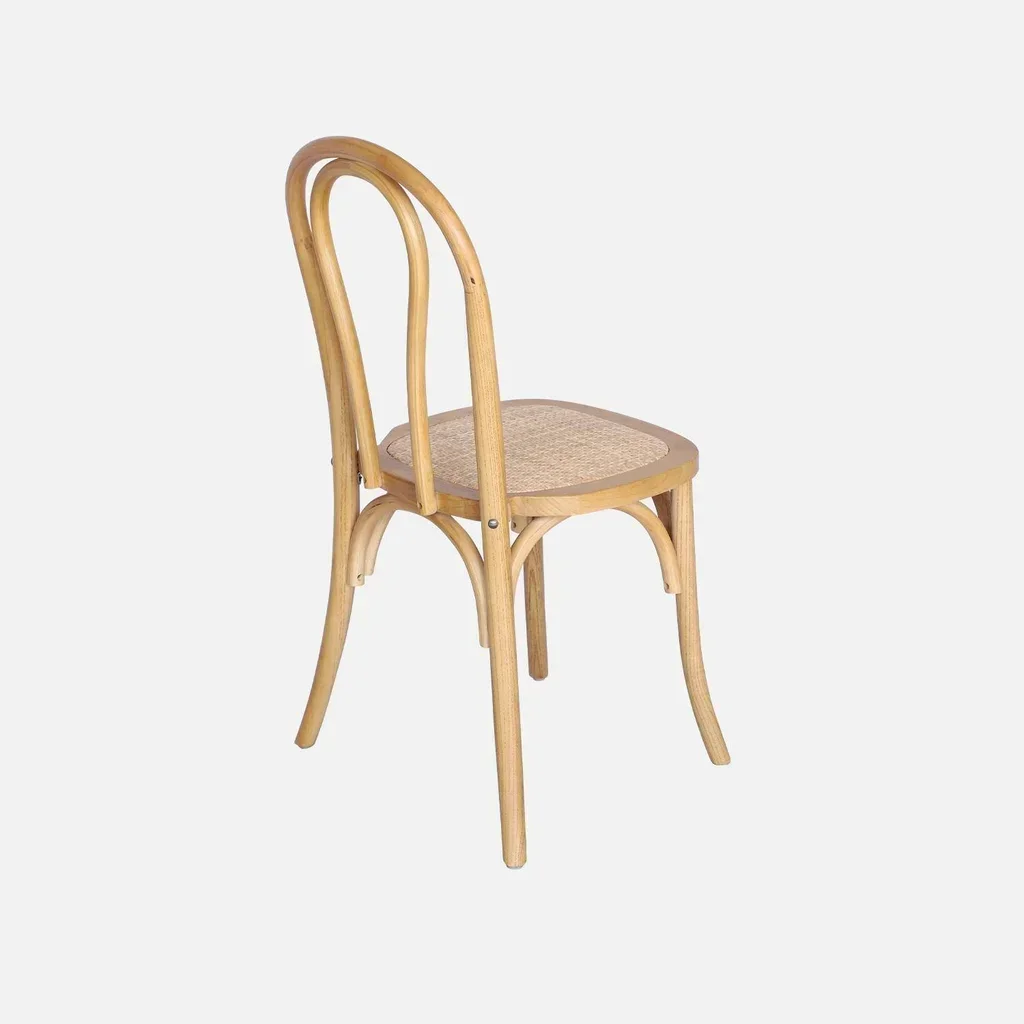 4 chaises vintage bois cannage naturel style bistrot Paris