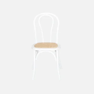 Lot 4 chaises vintage bois cannage naturel style bistrot Parisien