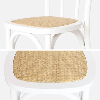 Lot 4 chaises vintage bois cannage naturel style bistrot Parisien