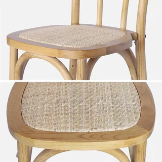 4 chaises vintage bois cannage naturel style bistrot Paris