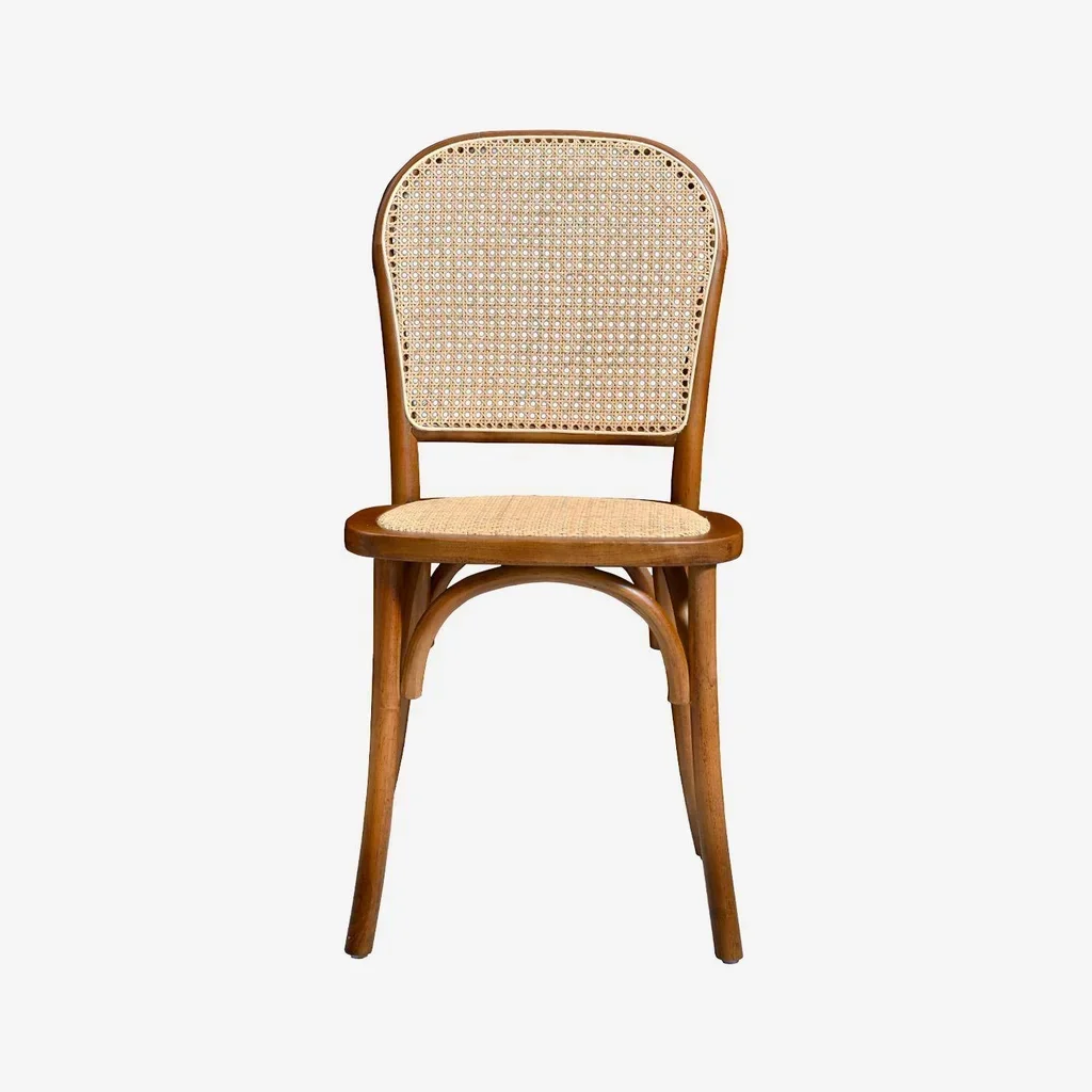 Lot 4 chaises vintage bois cannage naturel Montparnasse