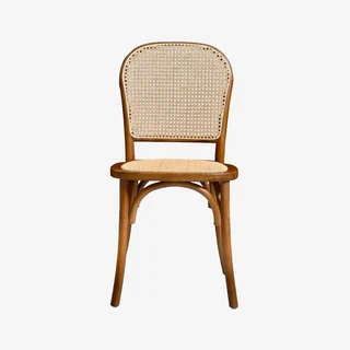 Lot 4 chaises vintage bois cannage naturel Montparnasse