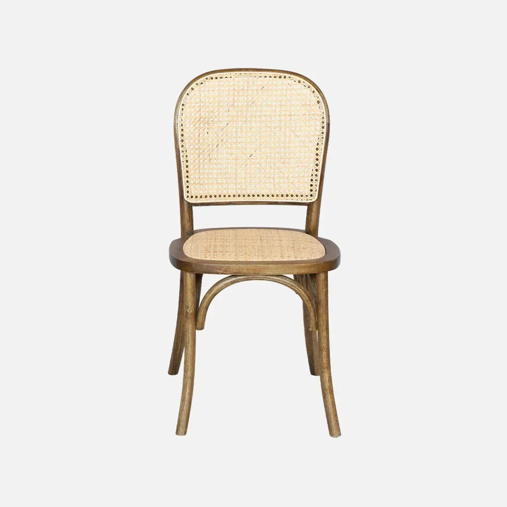 Lot 4 chaises anciennes bois cannage naturel vintage Montparnasse