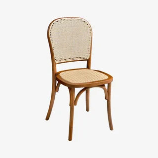 Lot 4 chaises vintage bois cannage naturel Montparnasse
