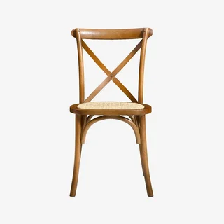 Lot 4 chaises bistrot vintage bois assise rotin empilables