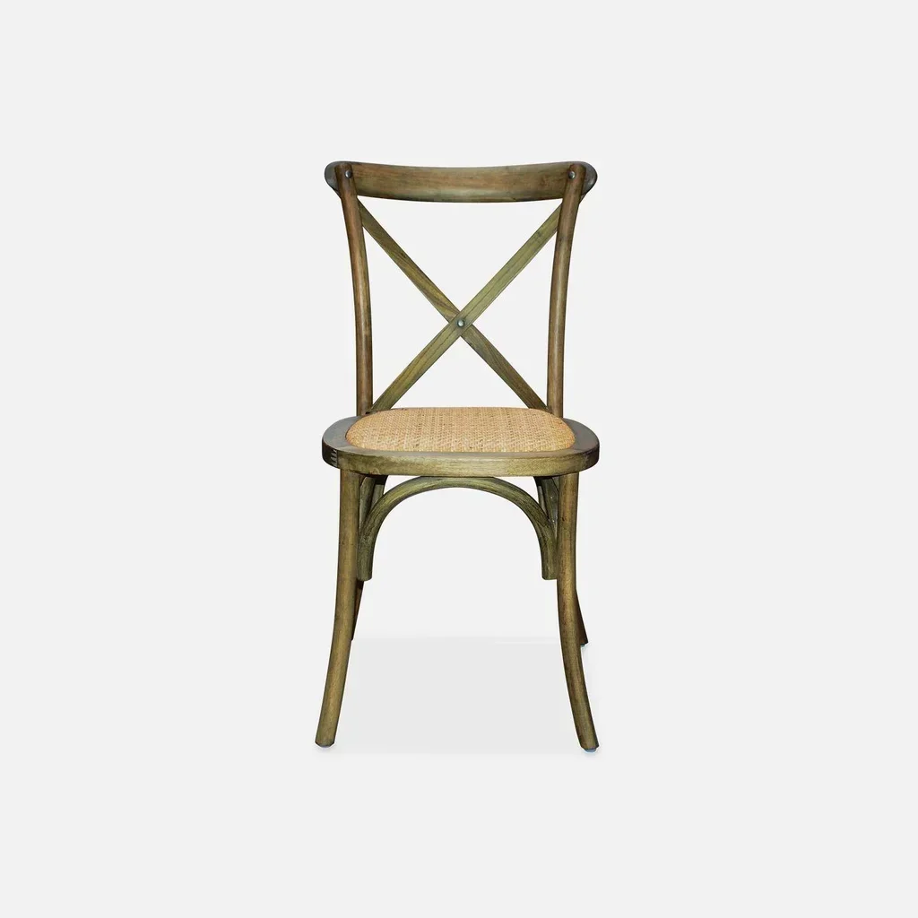 Lot 4 chaises bistrot vintage bois rotin empilables cuisine