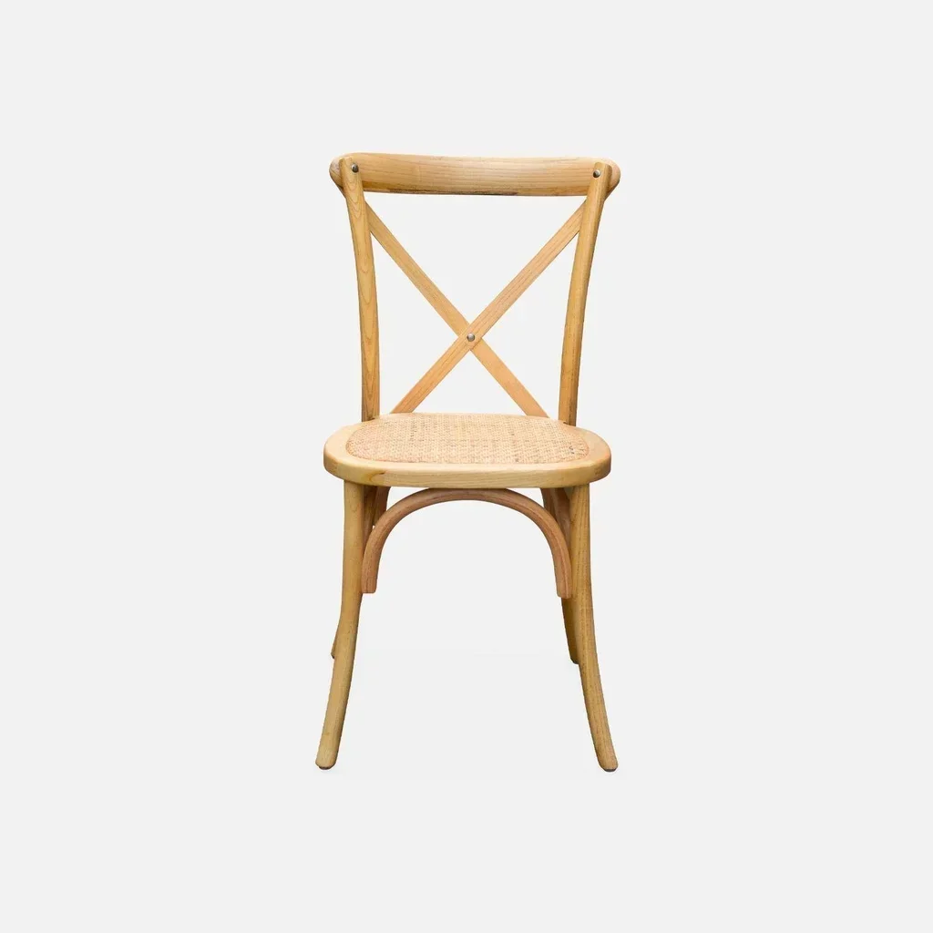 Lot 4 chaises bistrot vintage bois Belleville rotin empilables