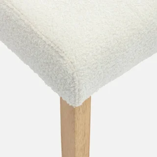 Lot de 4 chaises scandinaves bois hévéa assise bouclette beige Rita